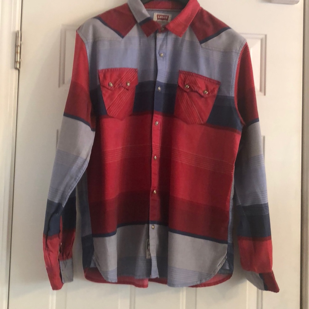 Levi’s red, dark blue and Light blue Shirt